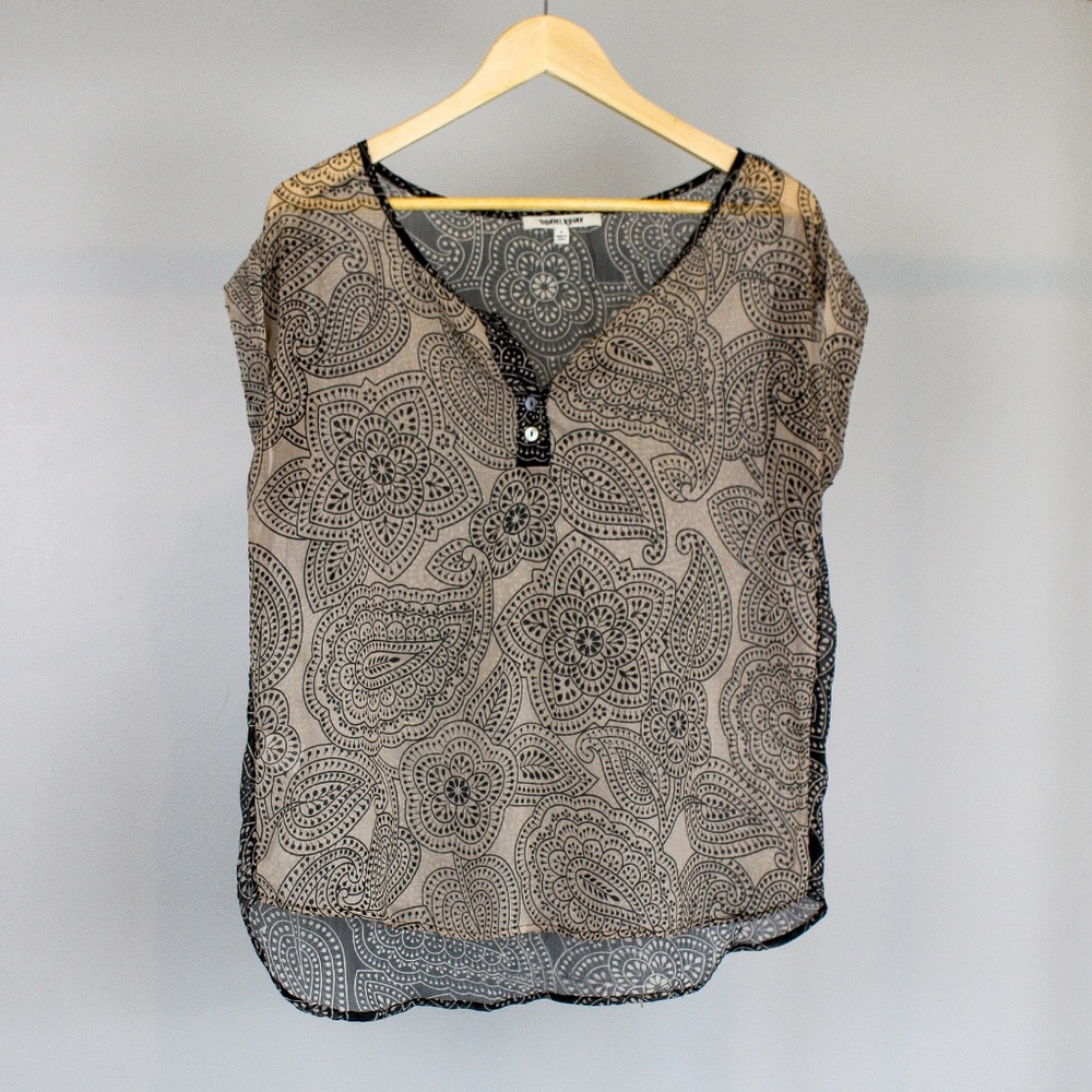 Daniel Rainn Sheer Blouse w/ Paisley Print- Medium